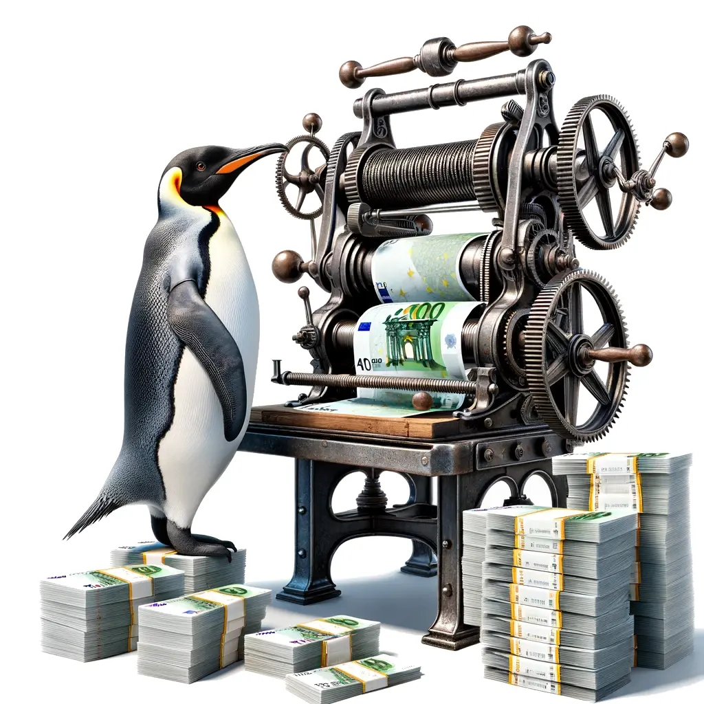 Penguin printing money