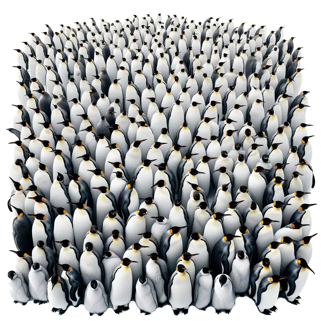 Very large flock of penguins